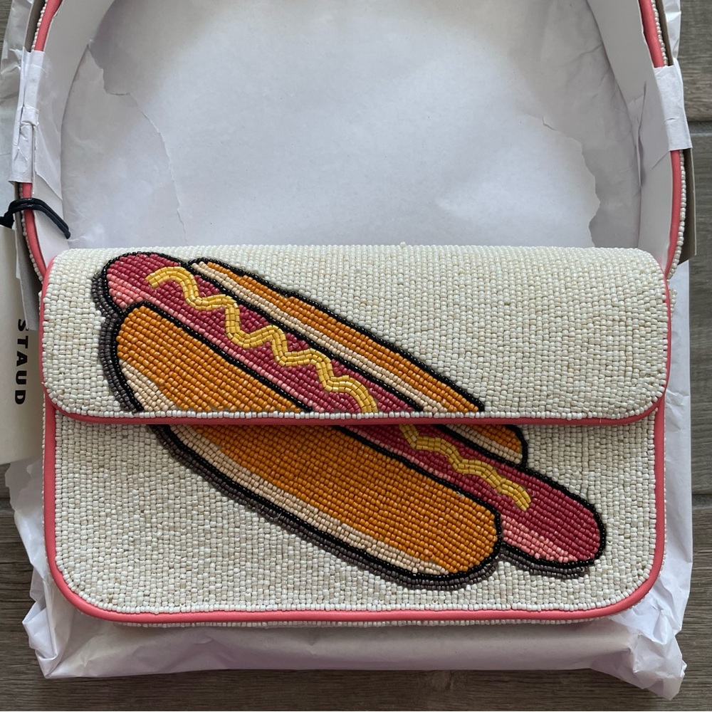 STAUD BEADED TOMMY BAG VIRAL DOG DAYS HOT DOG - Picture 10 of 13